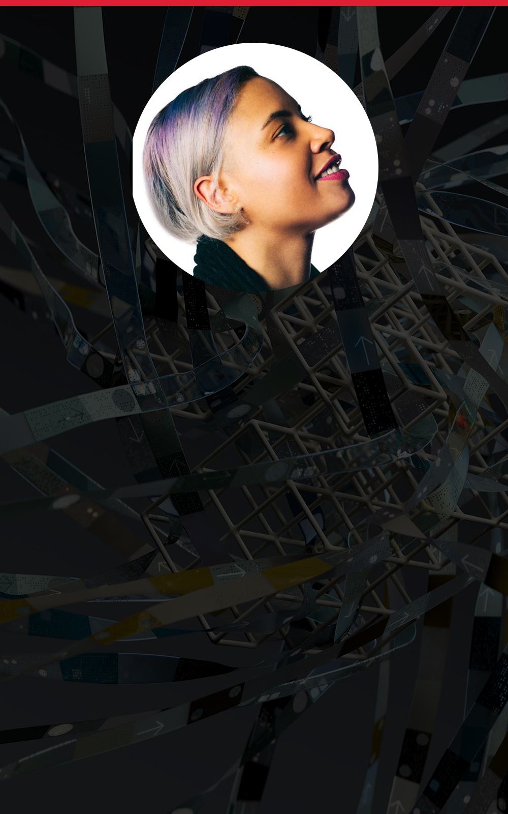 Person facing the side, profile view