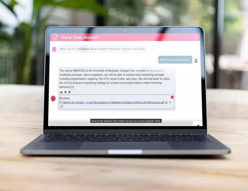 view of chatbot on laptop
