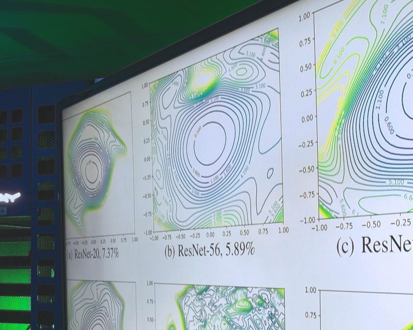 screen with topographical maps, some glowing edges