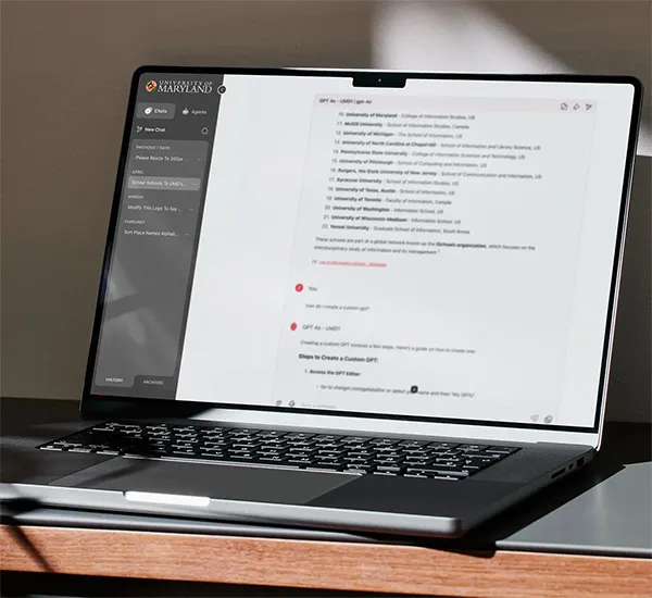 TerpAI application on a laptop